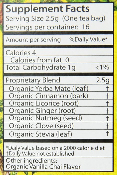 Guayaki Chai Spice Mate Tea Bags, 100% Organic, 16 Tea Bags N2