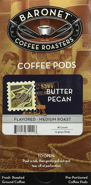 Baronet Coffee Butter Pecan Coffee Pods, 54 Count N4