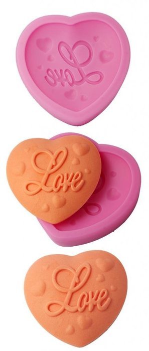 FOUR-C Cake Mold Love Heart Decor Silicone Mould Color Pink N2