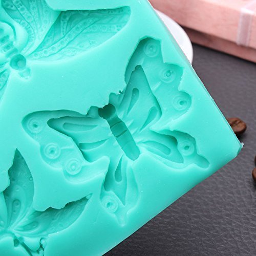 Teanfa Butterfly Silicone Fondant Cake Mold Soap Mold Chocolate Mould(Color Random) N4