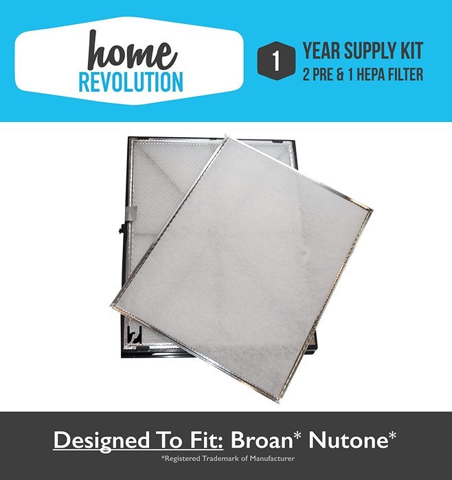 Broan Nutone 1 Year Supply Kit, Comparable Air Purifier Replacement Part 2 Pre & 1 HEPA Filters; Home Revolution... N5