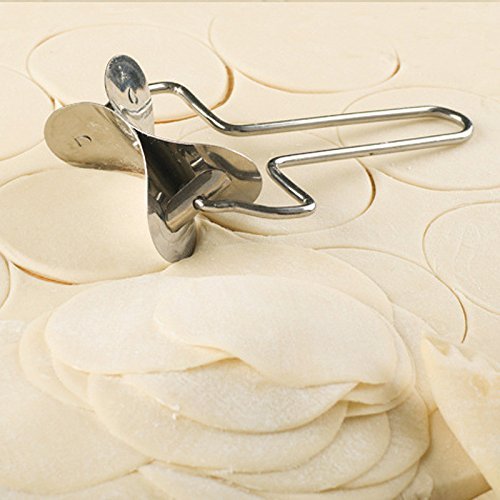 Voberry&reg; Kitchen Tools Fondant Icing Spatula Cookie Round Rolling Cutting Blade Dough Circle Cutter N4
