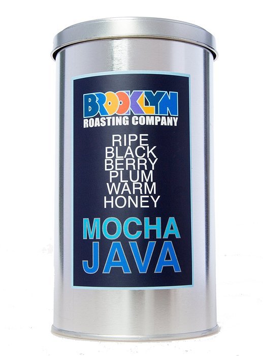 Brooklyn Roasting Company Fair Trade Certified Mocha Java Coffee: 12oz Tin [WHOLE BEAN]