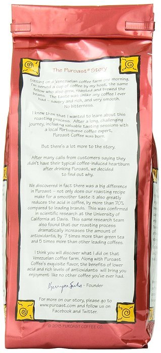 Puroast Low Acid Coffee French Roast Natural Decaf Drip Grind, 2.5-Pound Bag N8
