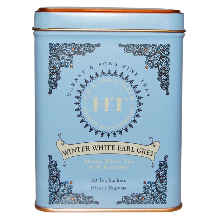 Harney & Sons Fine Teas, Winter White Earl Grey Tin - 20ct Sachets N4