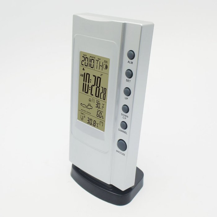 Digital table Clock Indoor Humidity Temperature Monitor Remote Sensor with Weather Station Thermometer Wireless... N5