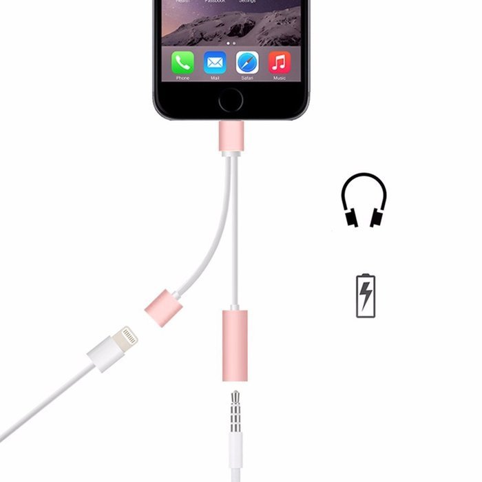 Onway Lightning Port Adapter Charge Jack 3.5 mm Audio Interface Headphone Connector Converter Cable For IOS Devices... N5