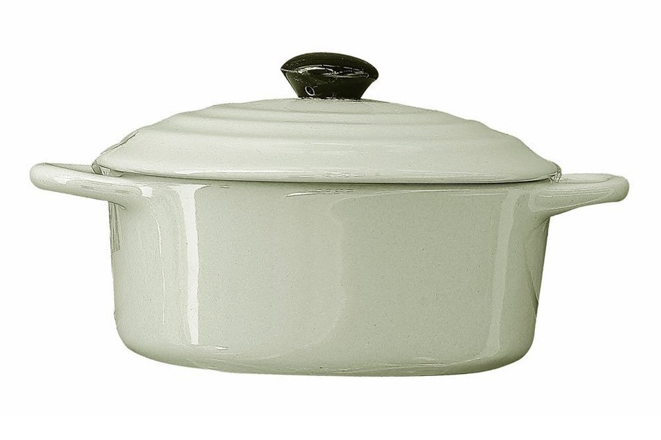 5" Round Stoneware Mini Personal Covered Casserole Baker (Black)