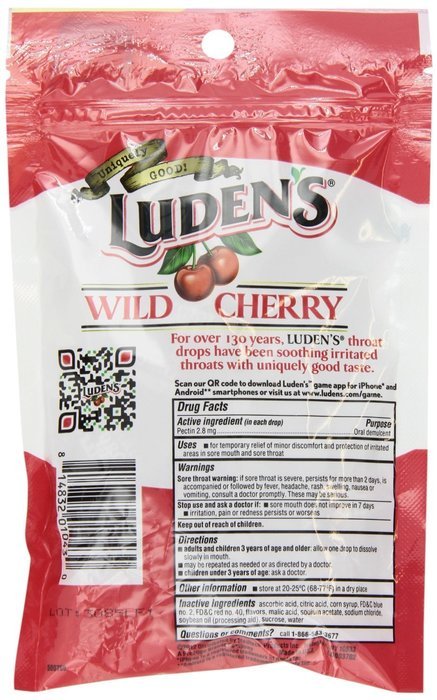 Ludens Thoat Drops, Wild Cherry, 30 Count (Pack of 8) N2