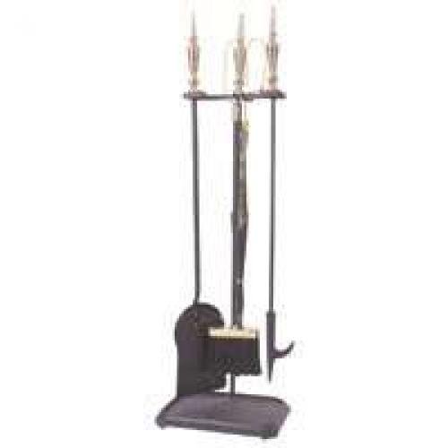 Tool Set Fireplace 5pc Brs/Blk