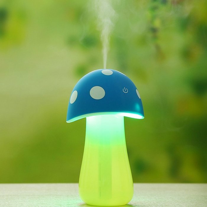 Haoran Ultrasonic Portable Cool Mist Mushroom Lamp Humidifier with Color LED Lights, 200ml Mini USB Whisper-Quiet...