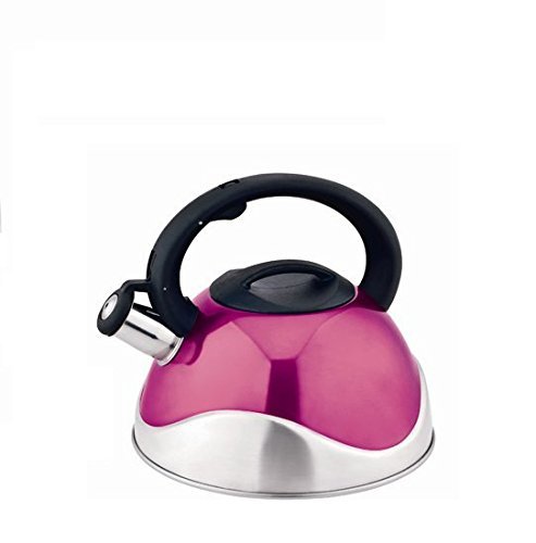 Kate Kitchen Sense 3.2 Quart Stainless Steel Whistling Tea Kettle, Pink N2