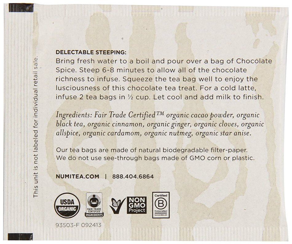 Numi Organic Tea Gunpowder Green, Full Leaf Green Tea, 100 Count non-GMO Bulk Tea Bag N47