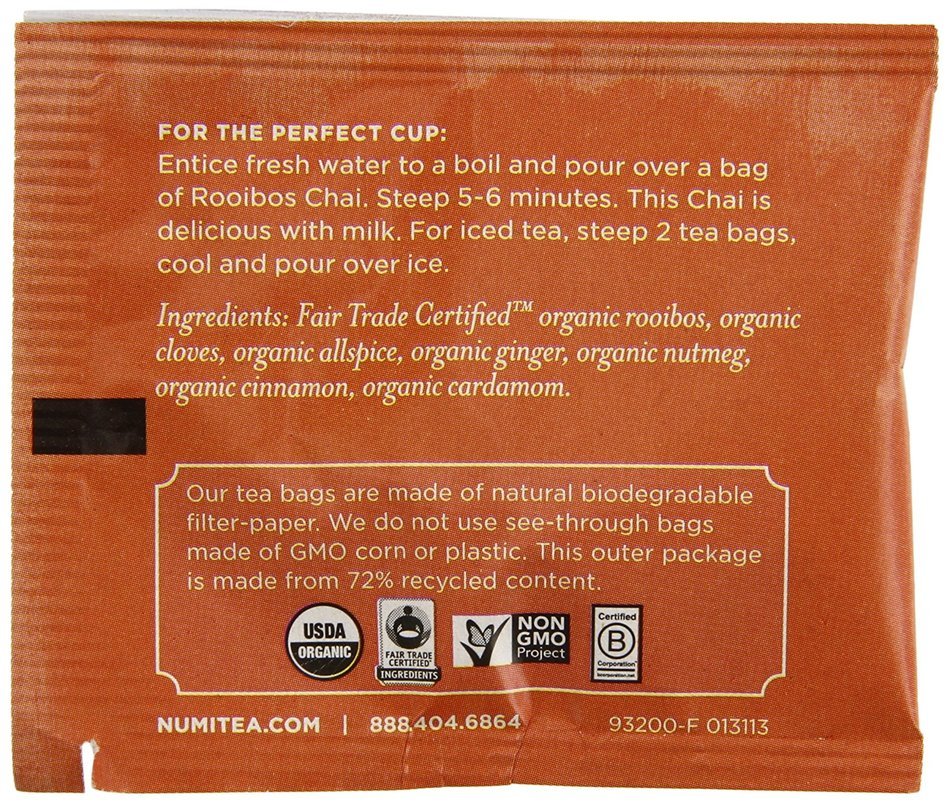 Numi Organic Tea Gunpowder Green, Full Leaf Green Tea, 100 Count non-GMO Bulk Tea Bag N54