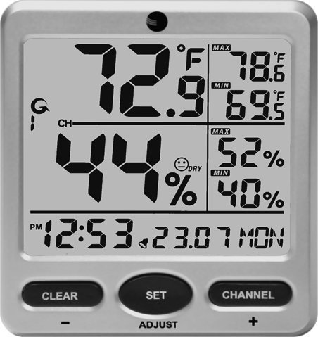 Ambient Weather WS-08-X7 Wireless Indoor/Outdoor 8-Channel Thermo-Hygrometer with Daily Min/Max Display with Seven...