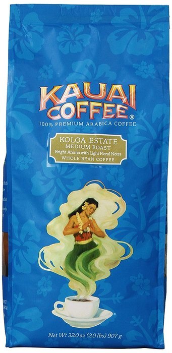 Kauai Coffee Koloa Estate Whole Bean Medium Roast, 32 Ounce N6