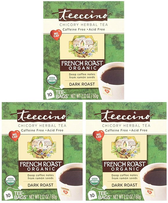 Teeccino Herbal Coffee Herbal Coffee Tee-Bags French Roast 10 Bags 1--Pack N4