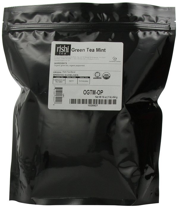 Rishi Tea Organic, Green Tea Mint, 1-Pound