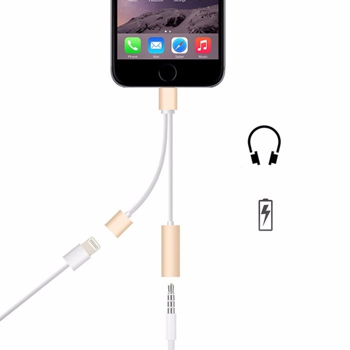 Onway Lightning Port Adapter Charge Jack 3.5 mm Audio Interface Headphone Connector Converter Cable For IOS Devices... N7