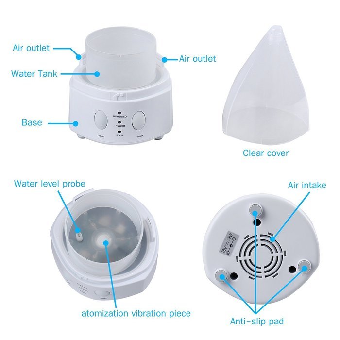 Cool Mist Humidifier, TurnRaise Essential Oil Diffuser Humidifier w/ Cool Air Ultrasonic Aromatherapy, 4 Timer... N8