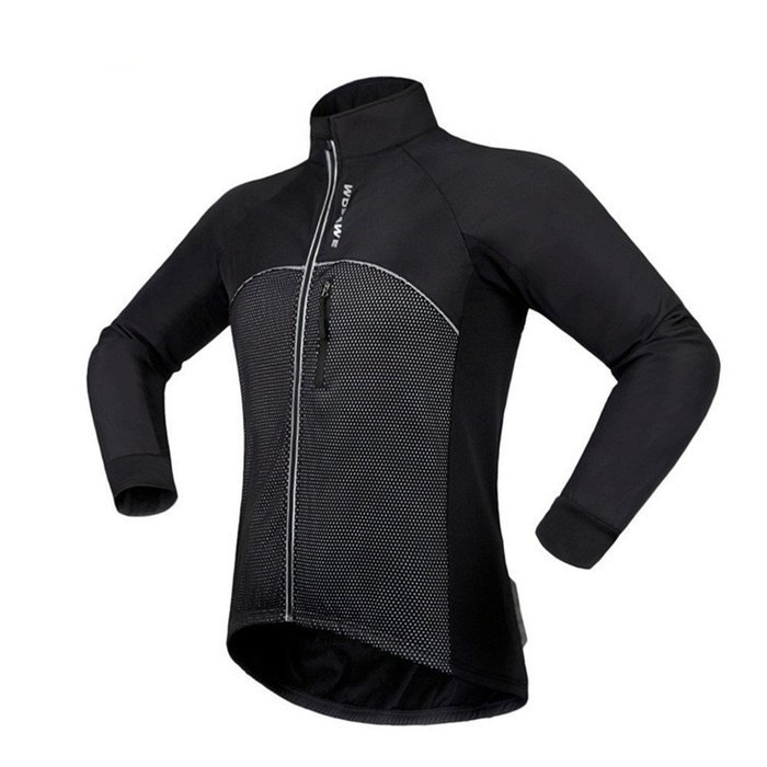 WOLFBIKE Thermal Fleece Cycling Jersey Shirt Casual Jacket Long Sleeve, Green, Size XL N6