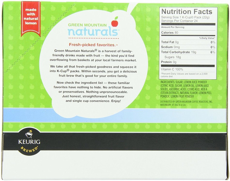 Green Mountain Naturals Lemonade, 24 Count N2