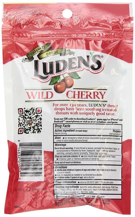 Ludens Thoat Drops, Wild Cherry, 30 Count (Pack of 8) N7
