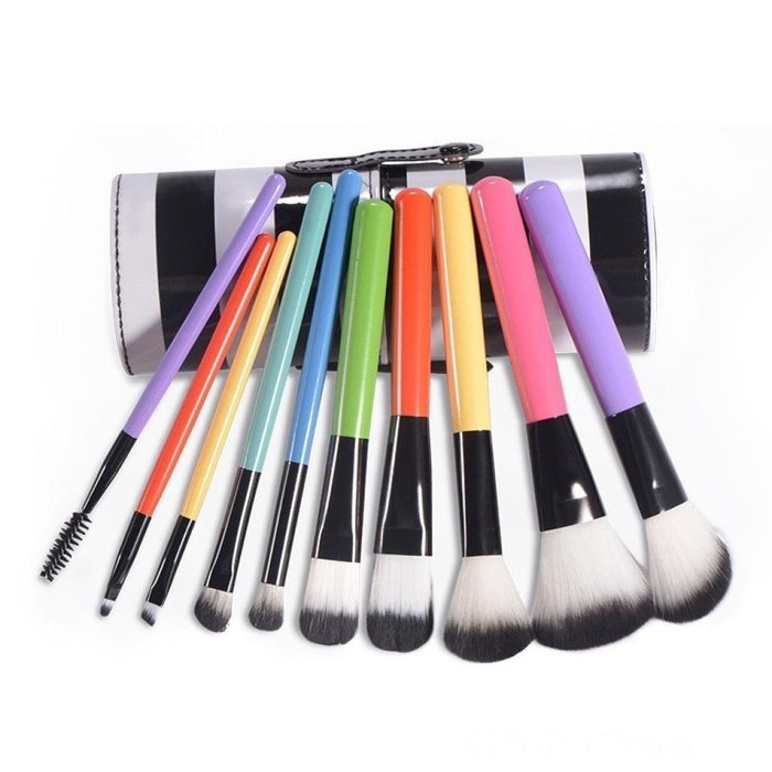 Mikey Store Cosmetic Makeup Brush Makeup Brush Eyeshadow Brush (10pc Black)