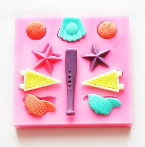 Wholeport Sports Fondant and Gum Paste Silicone Resin Candy Molds Baking Molds 4-Hole Cake Decoration