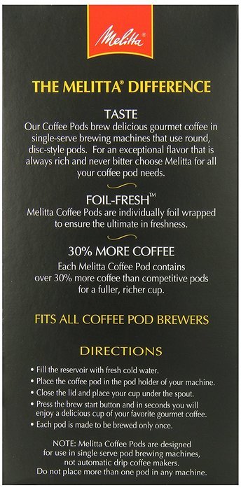 Melitta Coffee Pods, Buzzworthy, Dark Roast, 18-Count (Pack of 4) N18