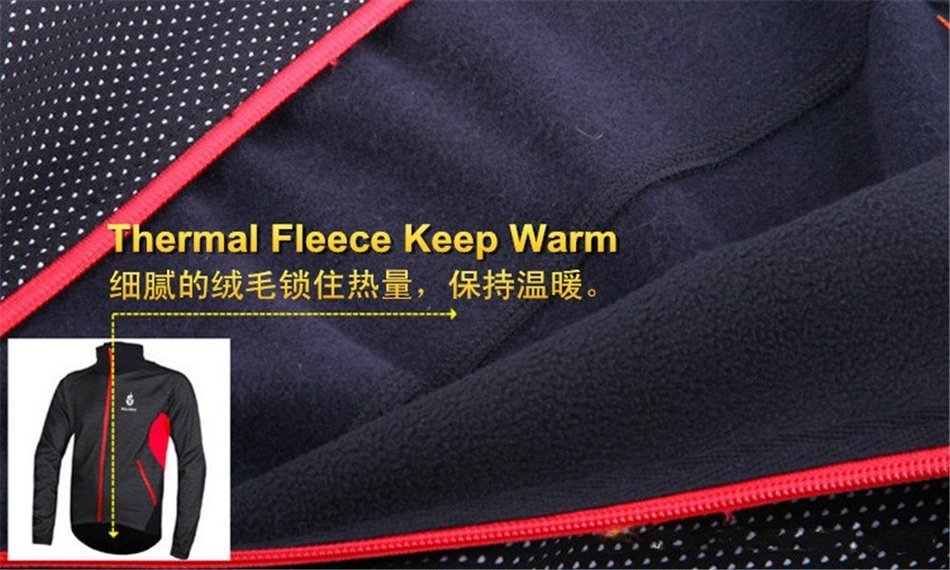 WOLFBIKE Thermal Fleece Cycling Jersey Shirt Casual Jacket Long Sleeve, Green, Size XL N10