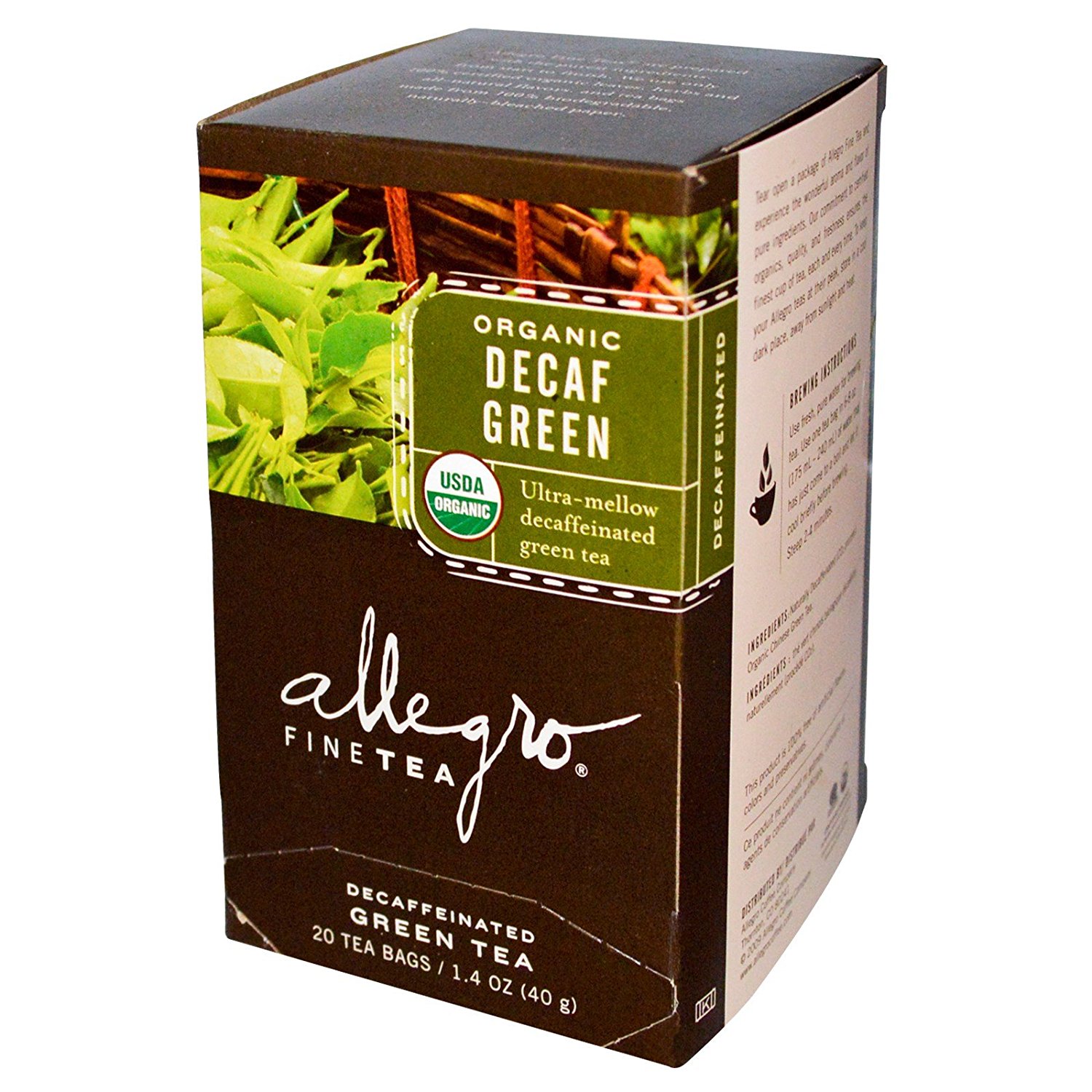 Allegro Organic Decaf Green Tea, 20 Tea Bags Free Image Download