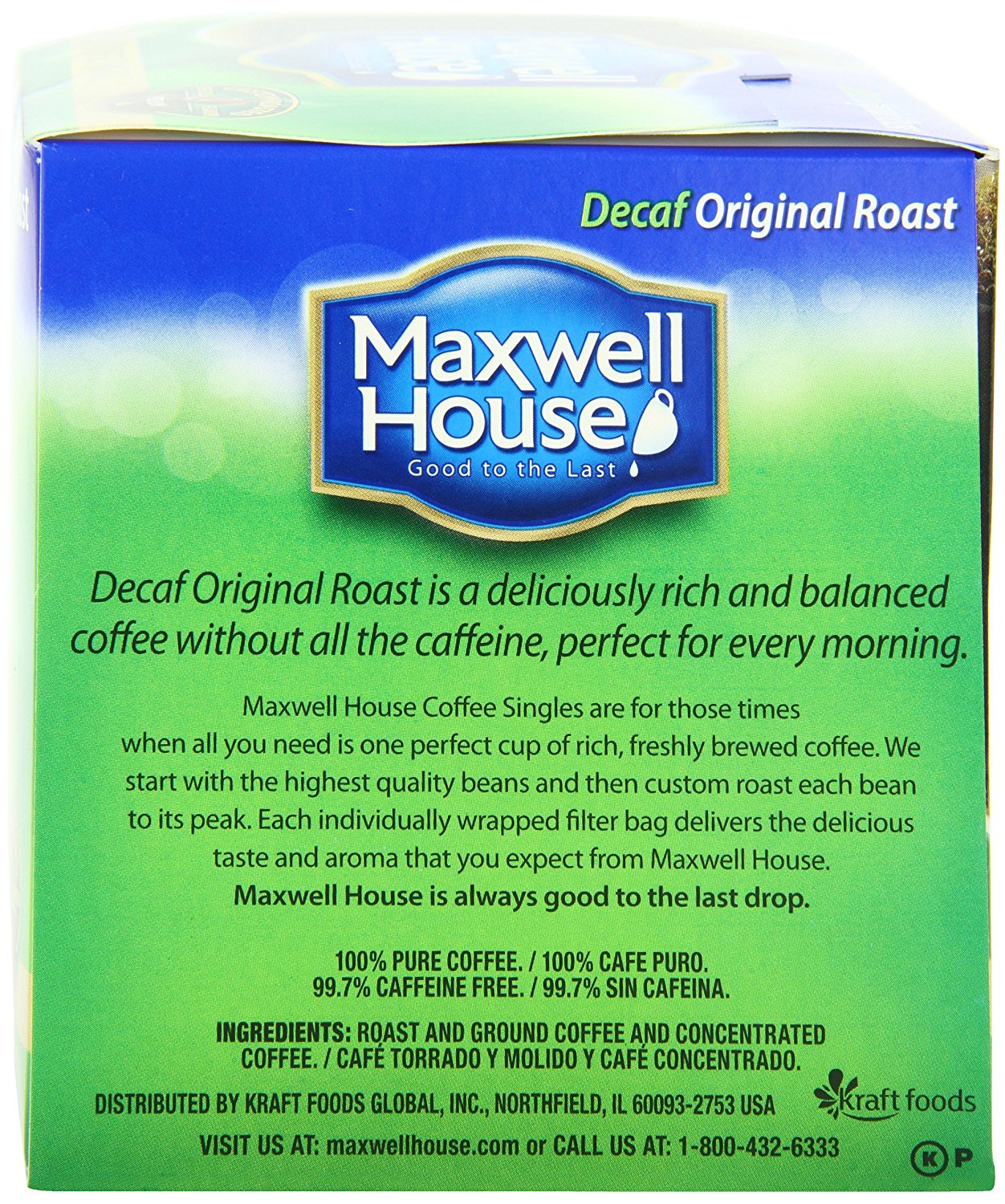 Maxwell House Decaf Original Roast Coffee Singles(Medium), 19-Count ...