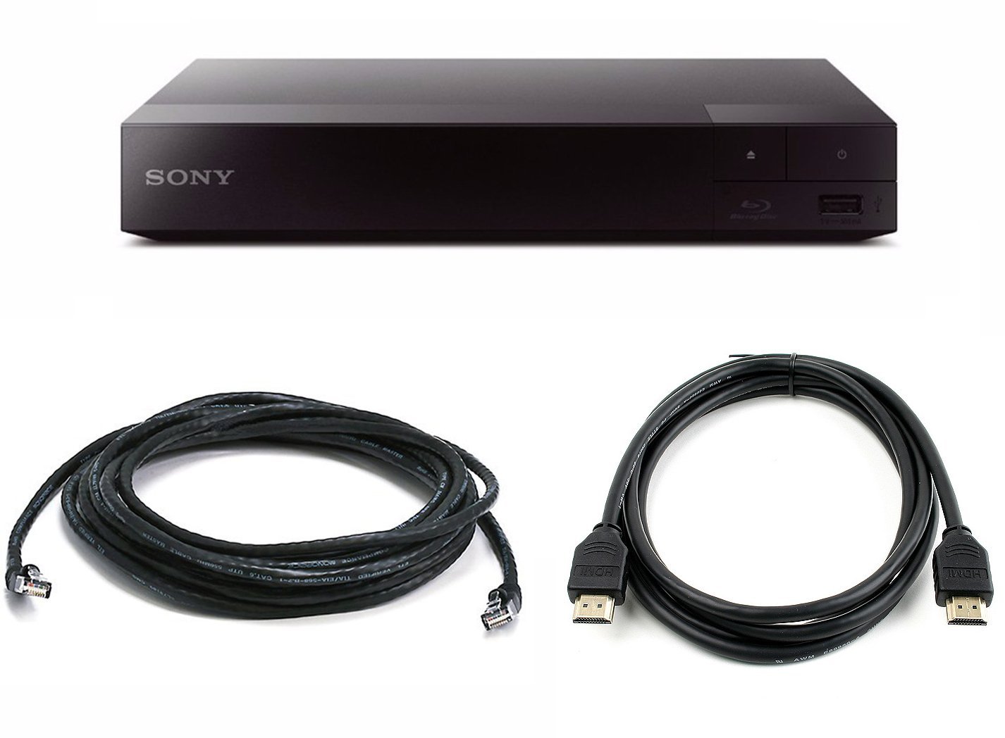 Sony BDP-S1700 Blu-Ray Disc Player w/ Web Streaming +6 Feet HDMI + 14ft ...