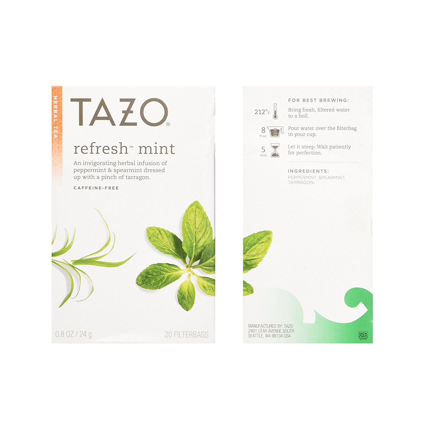 Tazo Herbal Tea 5 Flavor Variety Pack Sampler (Pack of 5, 100 Bags