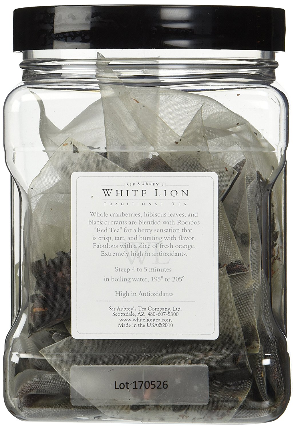 Cranberry Hibiscus Fine Herbal Tea, 25 Sachets, White Lion Tea free 