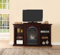 Duluth Forge Dual Fuel Vent Free Fireplace With Bookshelves - 15,000 BTU, T-Stat, Chocolate Finish N4