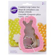 Wilton 2310-3708 Comfort Grip Bunny with Mini Flower Cookie Cutters, Set of 2