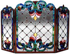 Tiffany Style Stained Glass Victorian Fireplace Screen N2