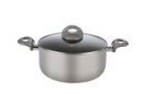 Sunkitchen 3qu sauce pot ,24cm casserole with glass lid Grey color