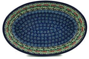 Polish Pottery Oval Baker 8-inch Maraschino