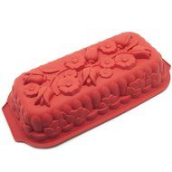 Freshware Rose Pattern Pound Cake Silicone Mold and Pan