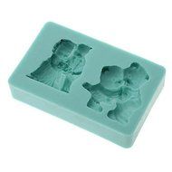 Tint DIY Baking 3D 2 Bear Couples Shaped Silicone Cake Soap Mold