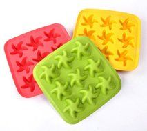 DGI MART Party Supplies 9-cavity Adorable Fan Windmill Starfish Shaped Ice Cake Chocolate Sugar Decorating Silicone...