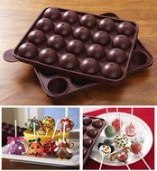 Cake Pop Mold Set Silicone Non-Stick in Brown (20 Cake Pops)