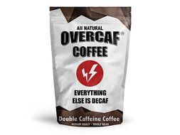Overcaf Coffee - Medium Roast Whole Bean - High Caffeine - High Quality Fresh Beans - The Strongest High Energy...