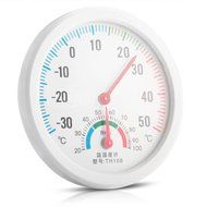 White Meter Humidity Clock-shaped Mini Indoor Outdoor Hygrometer Thermometer N2