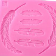 Mujiang 4 Feathers Silicone Fondant Molds Candy Making Cake Decorating Chocoloate Mould For Sugar Craft Gum Paste &hellip; N8