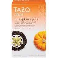 Tazo Chai Pumpkin Spice Black Tea - 20 bags per pack -- 6 packs per case.