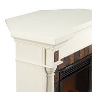 Faux Slate Convertible Corner or Flat Wall Electric Fireplace - Ivory